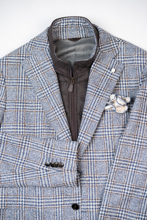 princess polly baby blue dress Slade Italian Checked Blazer - Brown Gingham