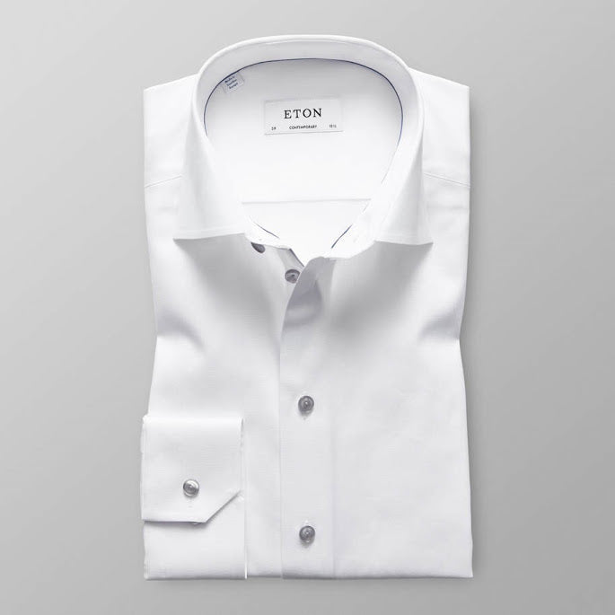White Shirt with Grey Buttons