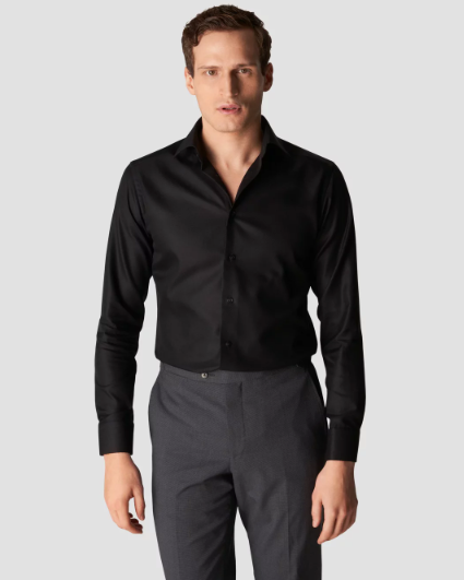 textured dress shirt Cotton Spread Collar Shirt- White Crafted from a premium cotton Textured Twill Shirt
