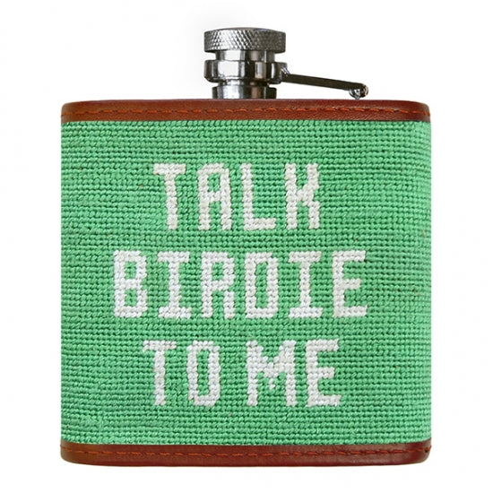Talk Birdie To Me Needlepoint Flask