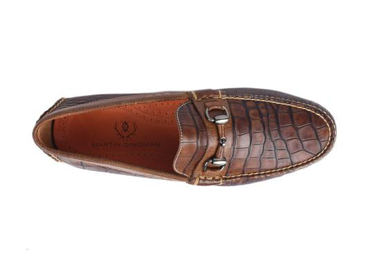 Monte Carlo Hand Finished Alligator Grain Leather Horse Bit Driving Loafers  - Chestnut