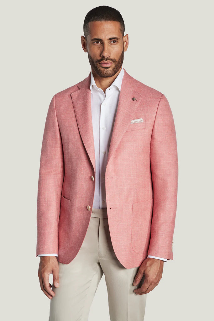 Coral Solid Melange Blazer