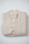 Cream Mock Neck Cable Sweater