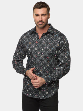 Chemise Robert Graham édition Limitée - Motif Floral Indien - Taille L - Neuf Avec étiquettes