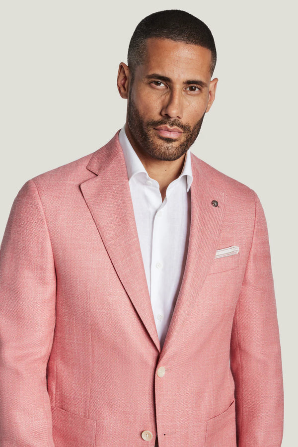 Coral Solid Melange Blazer