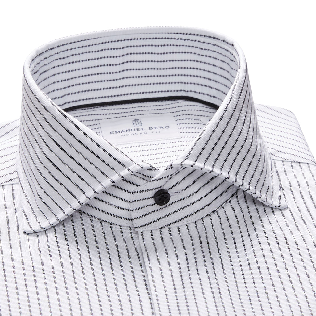White & Black Striped Tuxedo Shirt John Craig White & Black Striped Tuxedo Shirt John Craig