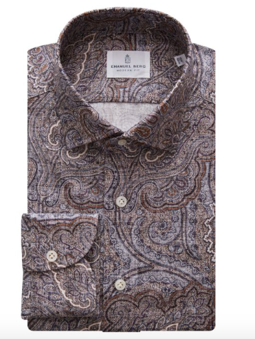 Mr Crown Paisley Pattern Dobby Shirt