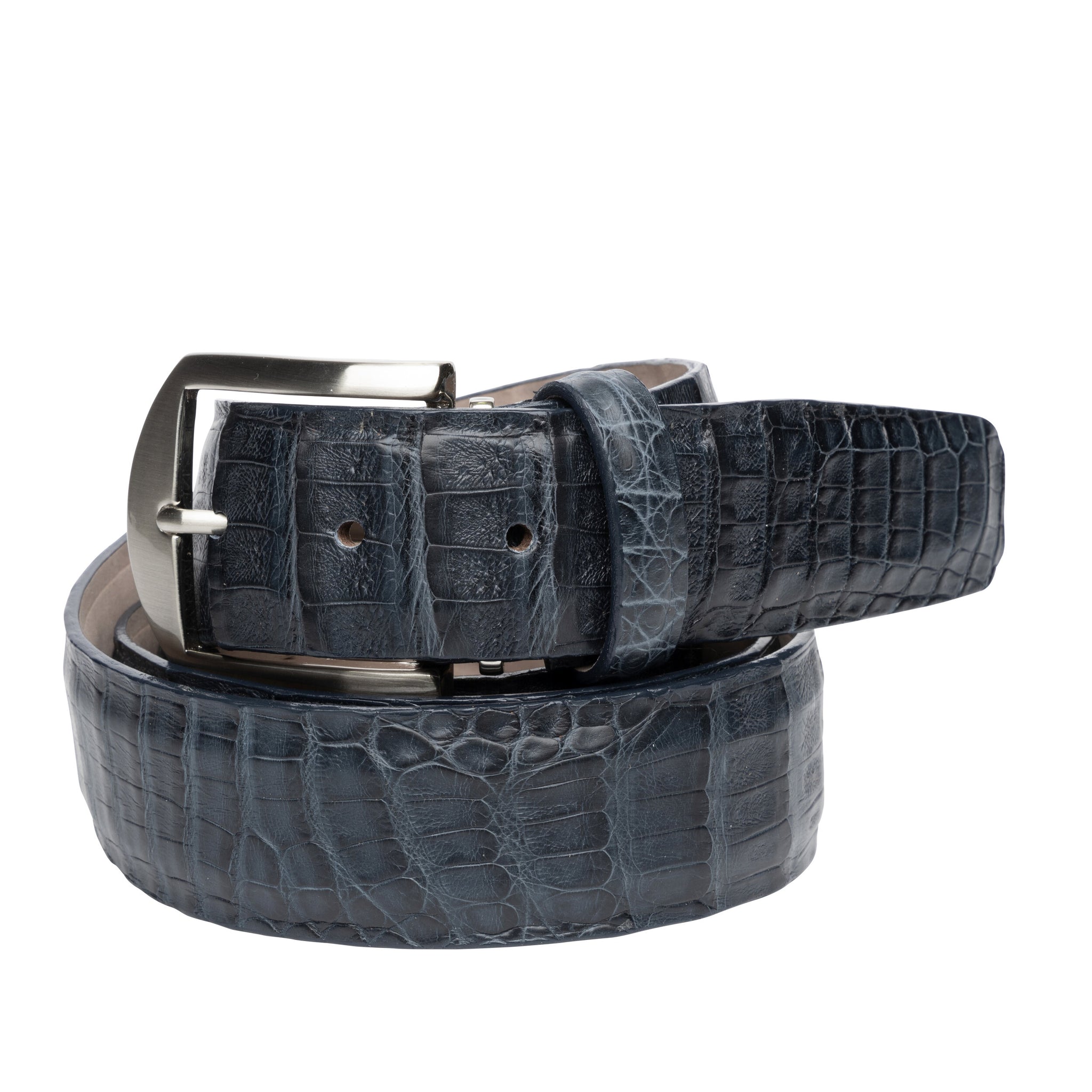 Men's Belvedere Genuine Caiman Crocodile Dress Belt in Sport Rust main image 1