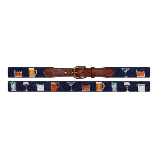 Gentlemen's Drinks Needlepoint Belt