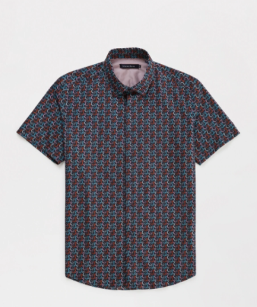 Navy Flamingo Poplin Shirt