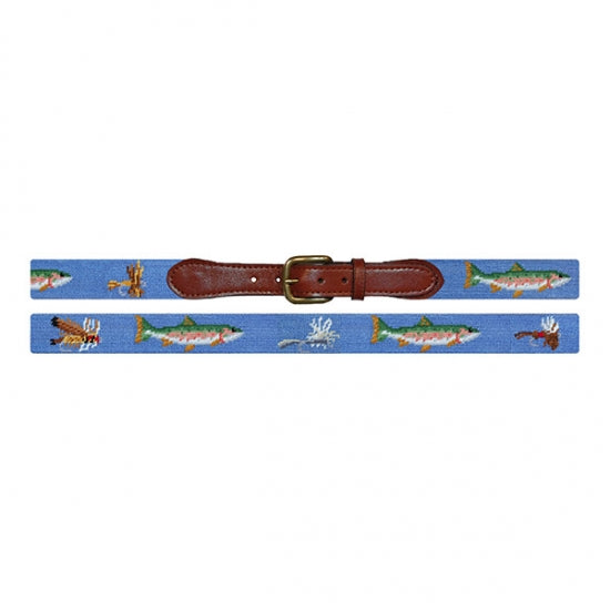 Trout and Fly Needlepoint Belt