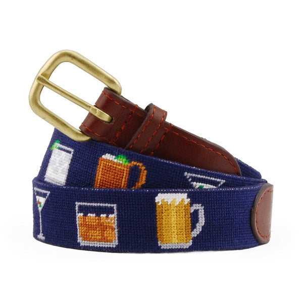 Gentlemen's Drinks Needlepoint Belt