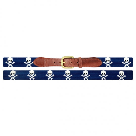 Jolly Roger (Navy) Needlepoint Belt