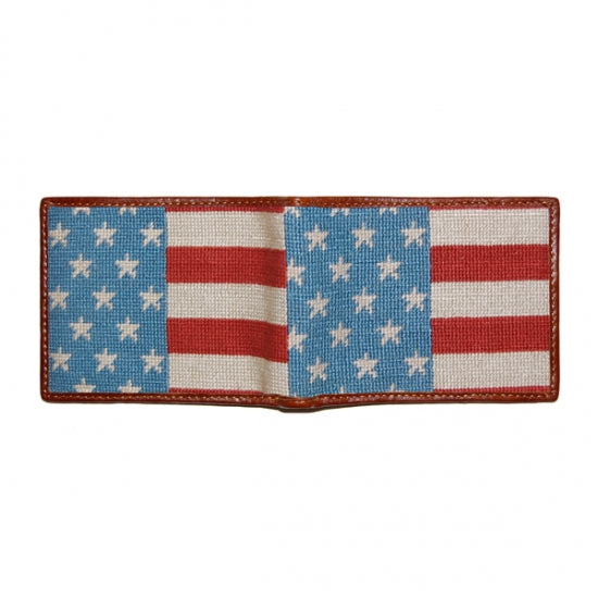 Stars and Stripes Needlepoint Bi-Fold Wallet