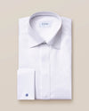 White Twill Tuxedo Shirt- Slim Fit