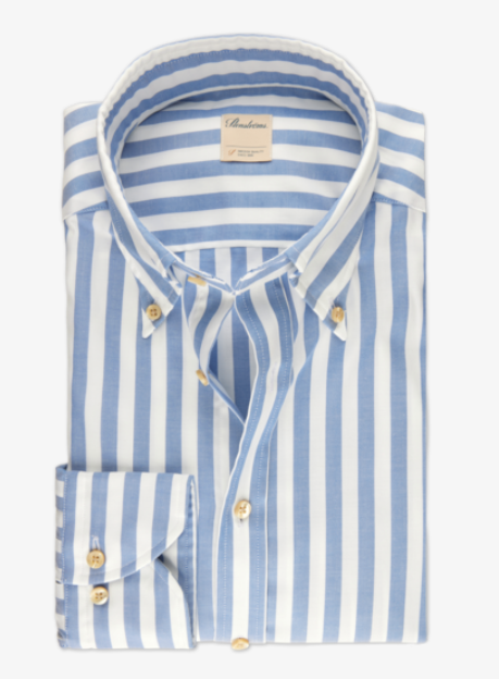 simplycomplicated OXFD SHIRT STRIPE Blue Striped Oxford Shirt