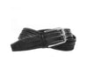 Black Lexington Braided Italian Saddle Leather Stretch Belt