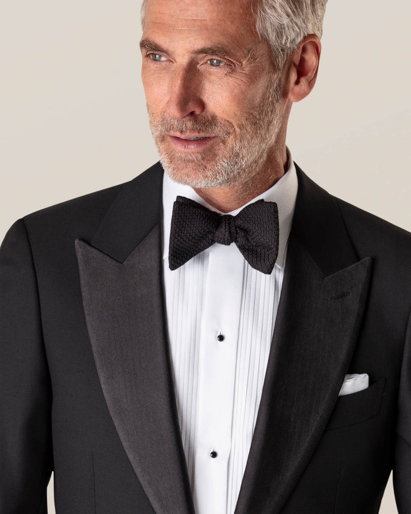 White Plisse Tuxedo Shirt Classic Fit John Craig