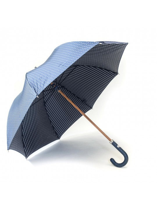 Indigo Stripes & White Polka Dots Umbrella