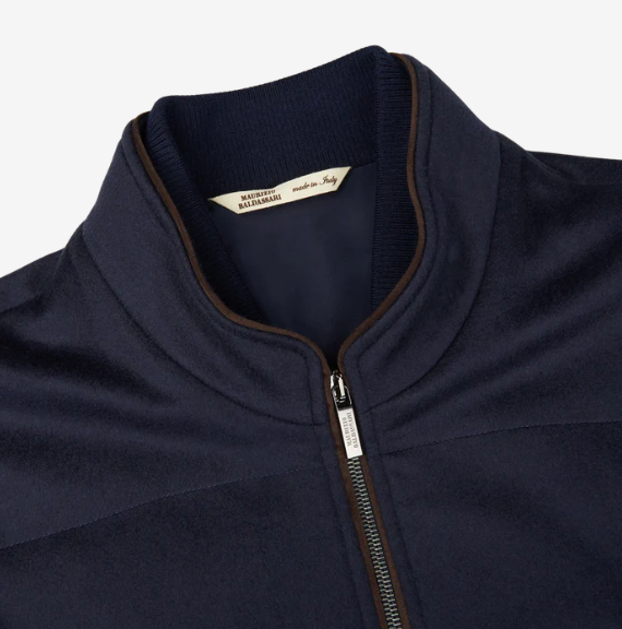 Navy Water Repellent Pure Cashmere Vest