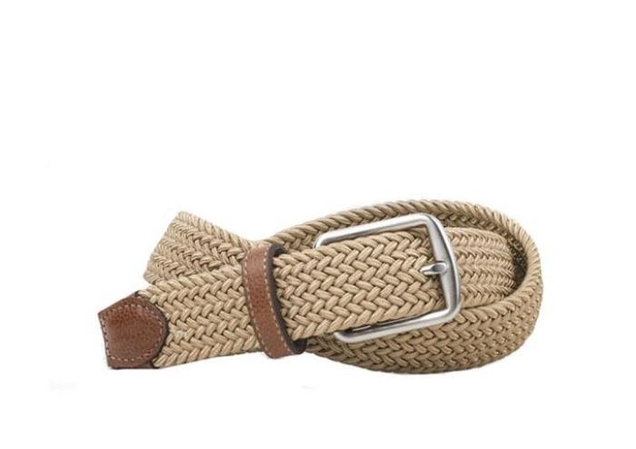 Newport Woven Italian Stretch Belt - Khaki