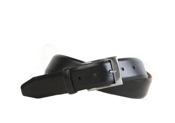 Wellington Hand Rubbed Calf Leather Belt - Black