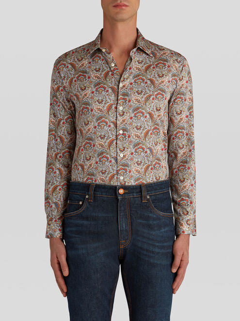 Floral Design Cotton Shirt